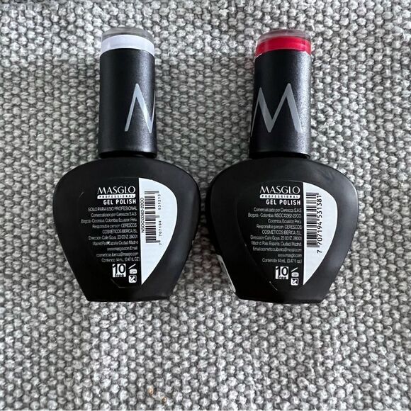 MASGLO Professional Set Gel Polish Red Fiesta And White Snow Colors UV LED - Picture 3 of 4